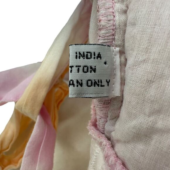 Juliet Dunn Tie Shoulder Cotton Midi Dress Orange Pink Sz 1 US 4 Small Tye Dye‎ - Picture 13 of 14